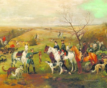 Clásico Painting - soldados cazando zorro